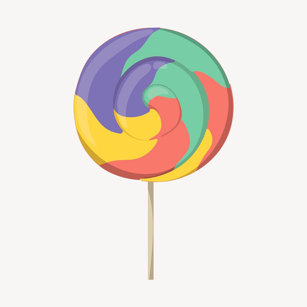 Colorful lollipop clipart, cute cartoon illustration psd
