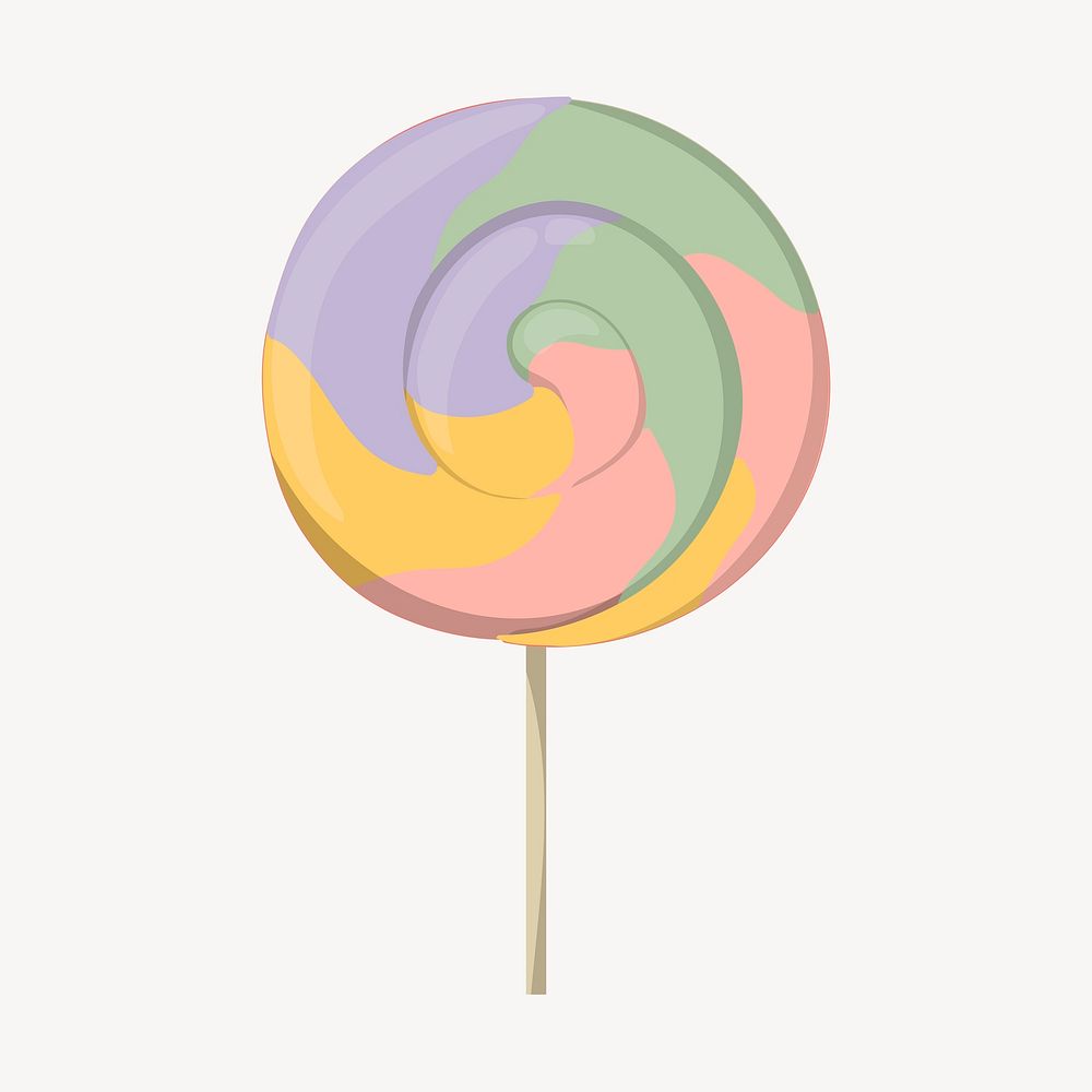 Swirl lollipop clipart, cute cartoon illustration psd