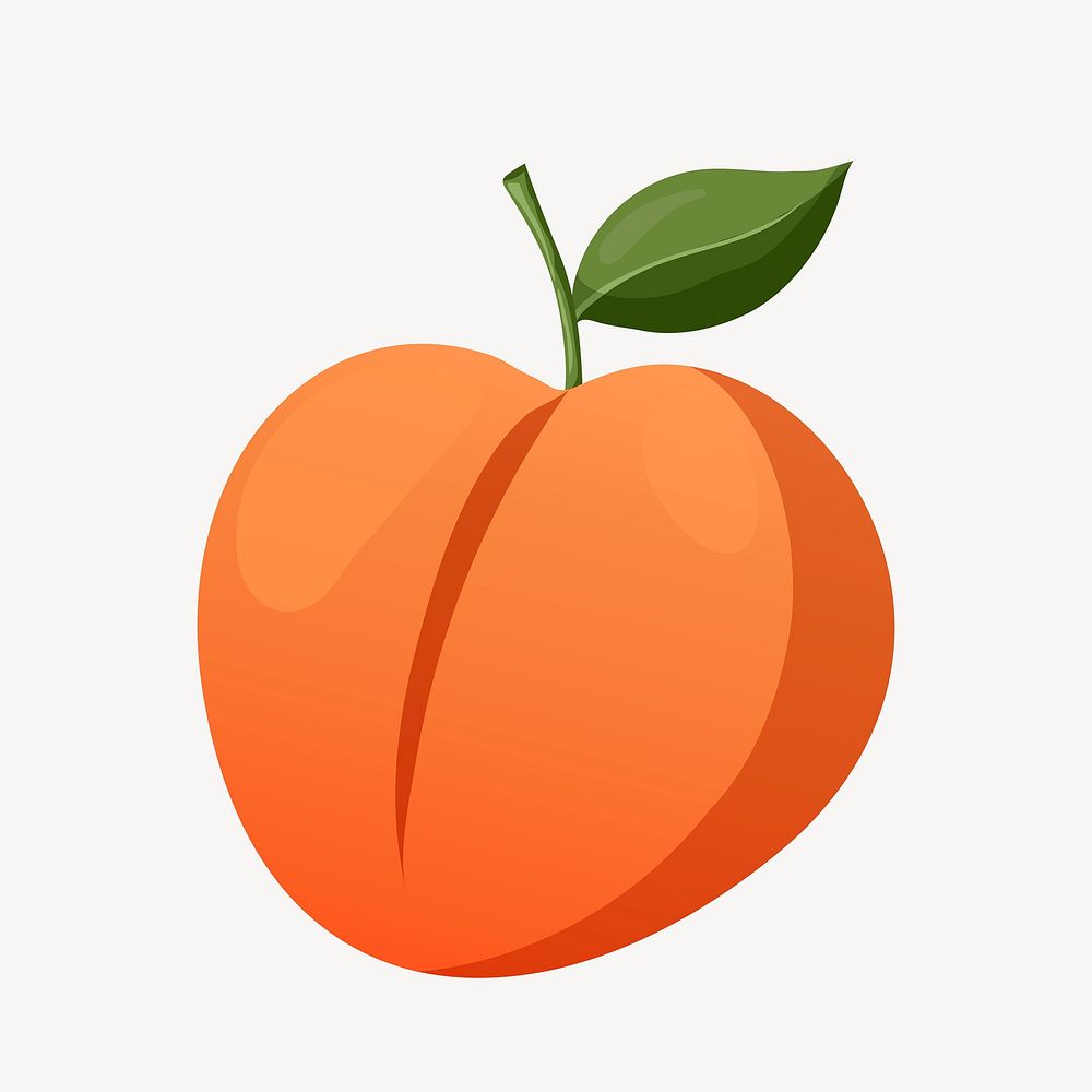 Peach, fruit, cute cartoon illustration