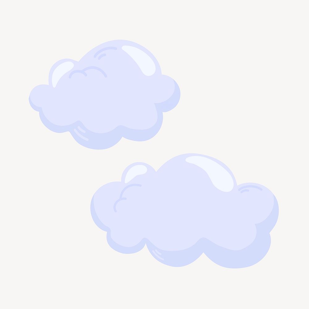 Cloud collage element, cute cartoon illustration vector