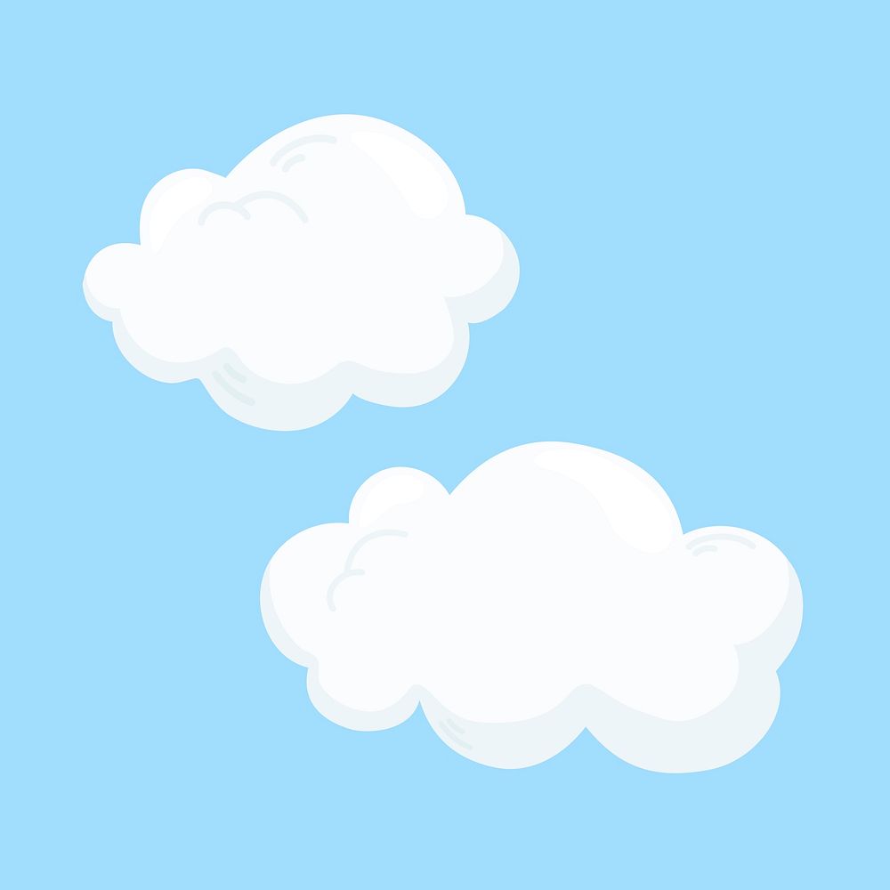 White cloud, cute cartoon illustration
