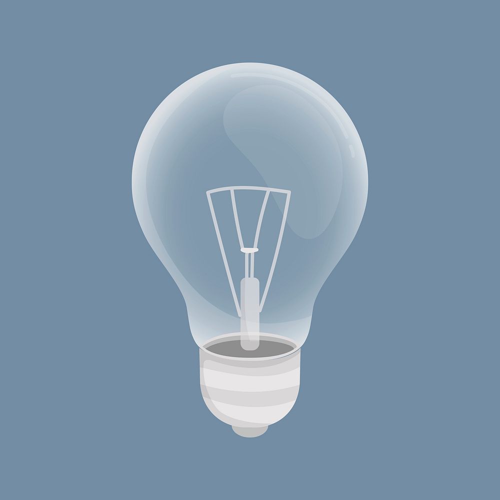 Light bulb clipart, cute cartoon illustration psd