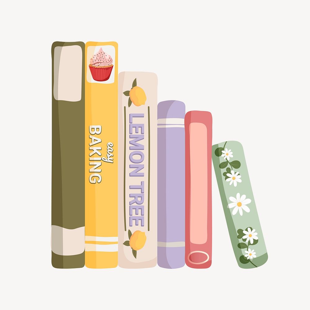 Books clipart, cute cartoon illustration psd