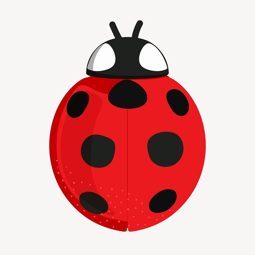 Ladybug clipart, cute cartoon illustration psd