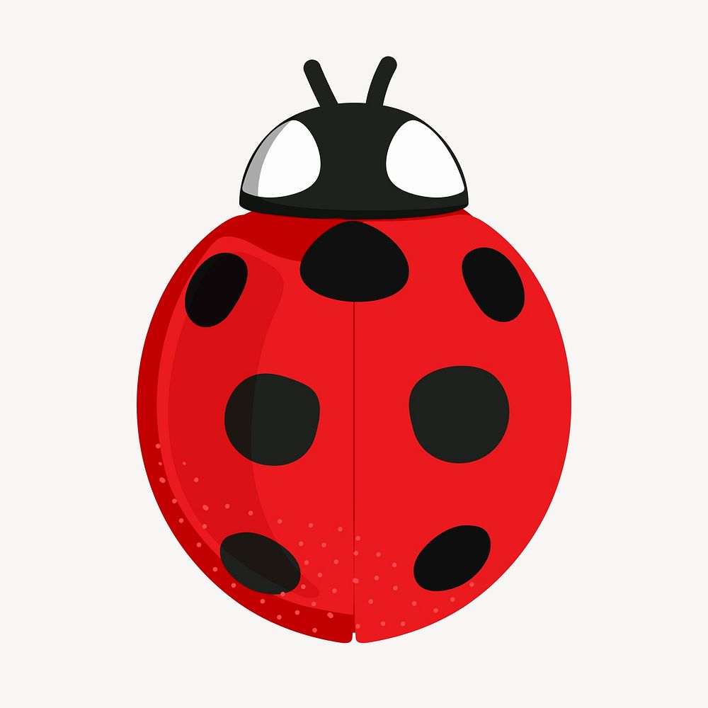 Ladybug collage element, cute cartoon illustration vector