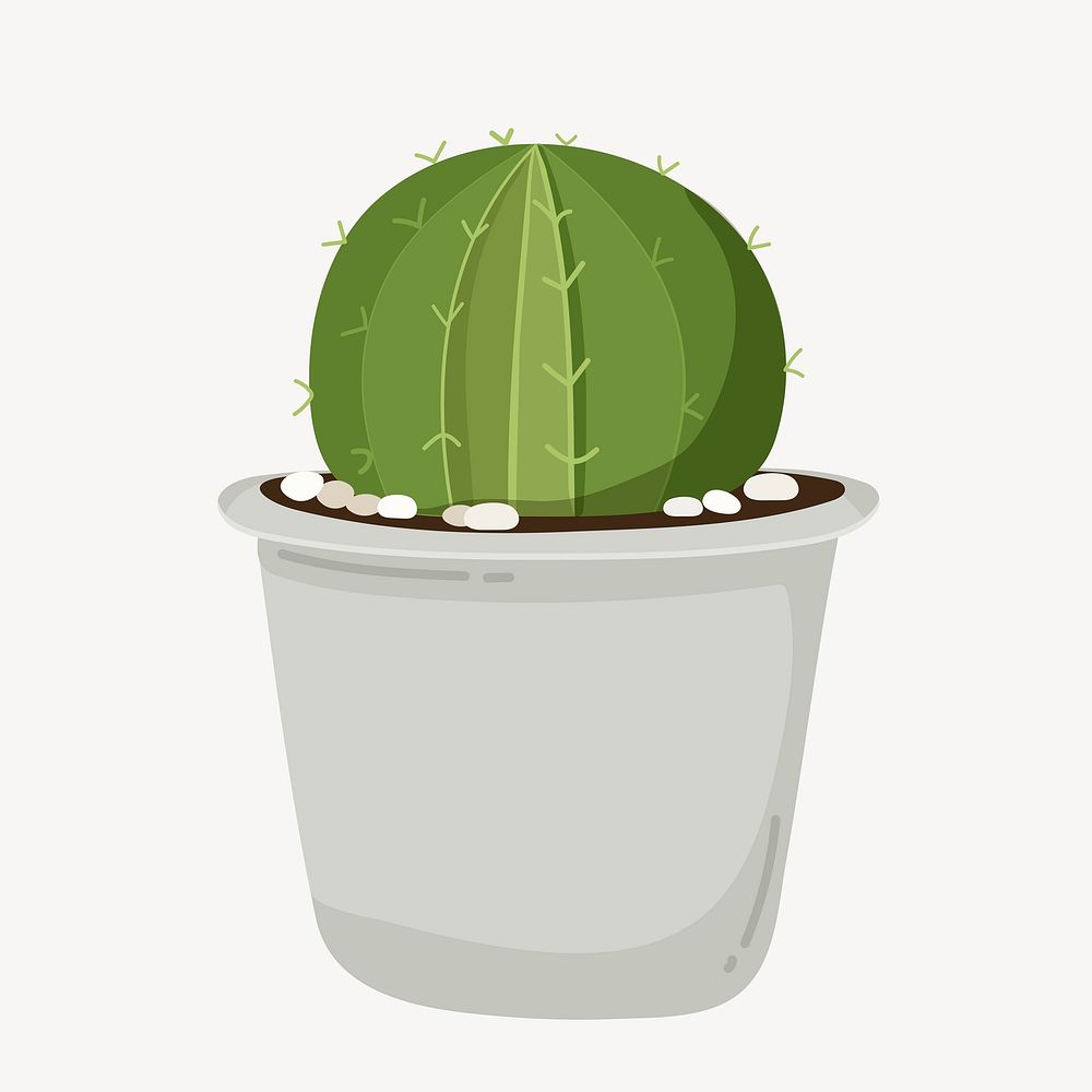 Cactus collage element, cute cartoon illustration vector
