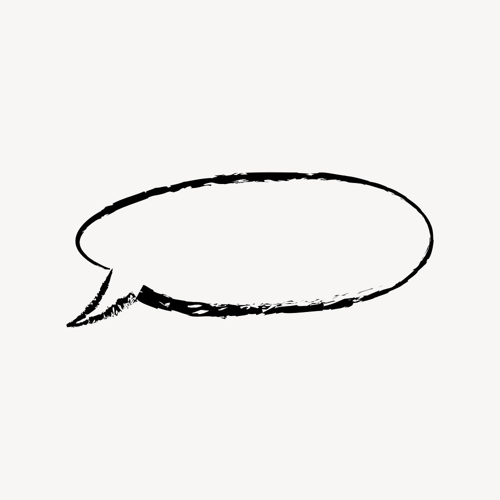 Speech bubble sticker, frame doodle in black vector