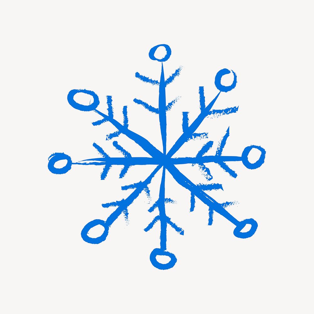 Snowflake sticker, cute doodle in colorful design psd