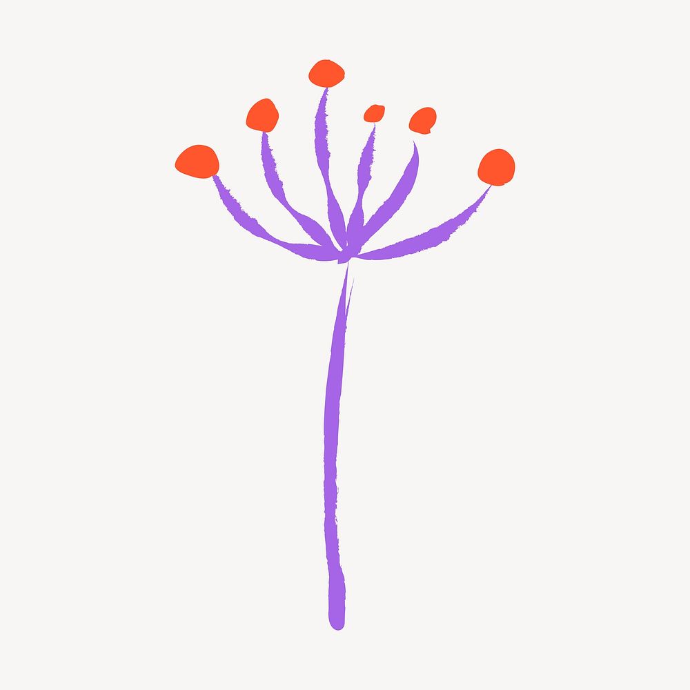 Cute flower sticker, cute doodle in colorful design psd
