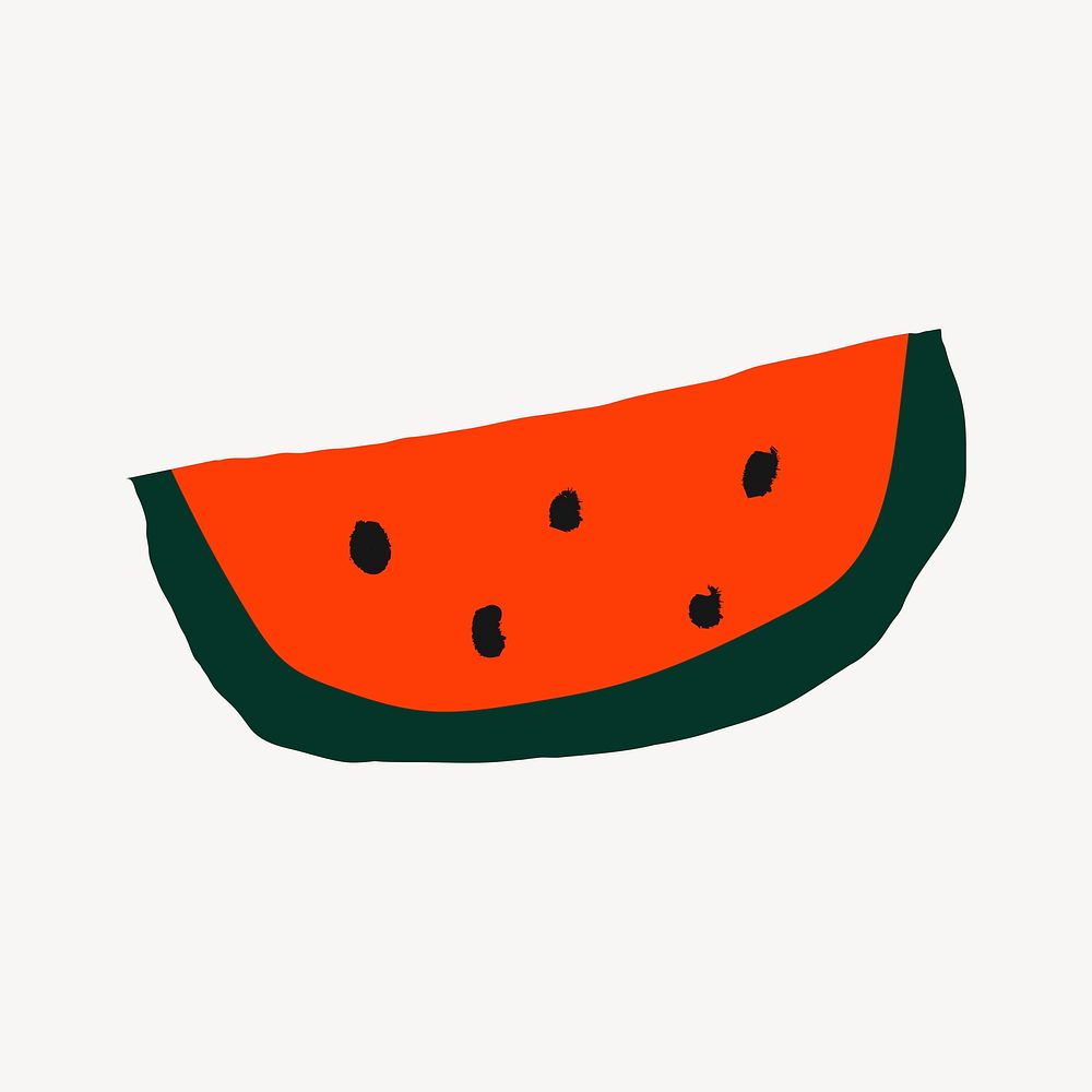 Watermelon fruit sticker, cute doodle in colorful design vector