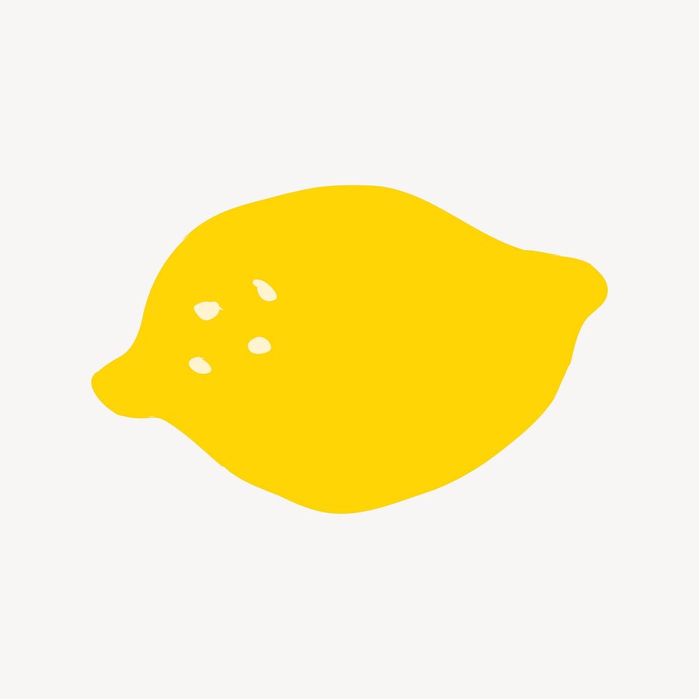 Lemon, cute fruit doodle in colorful design