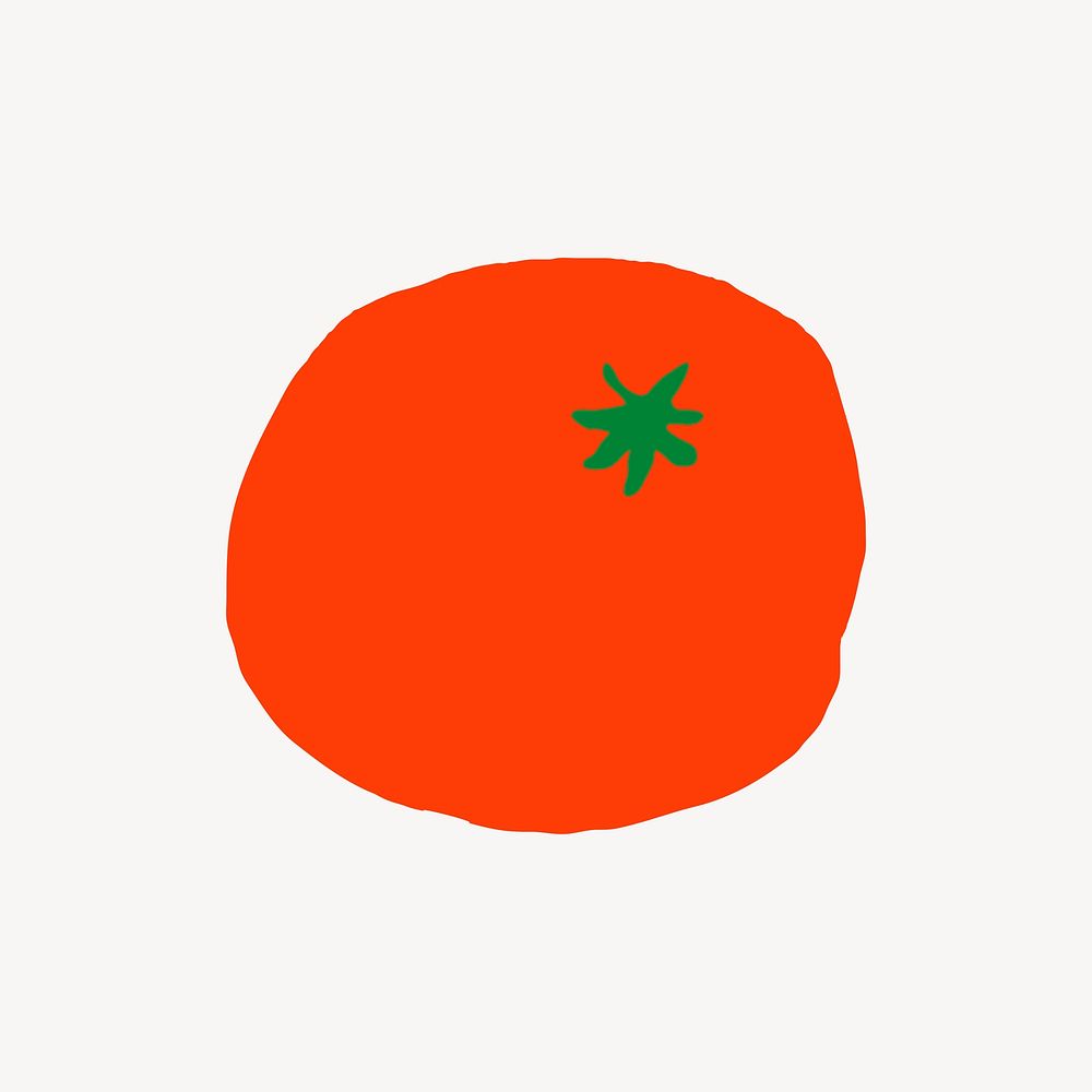 Tomato sticker, cute doodle in colorful design psd