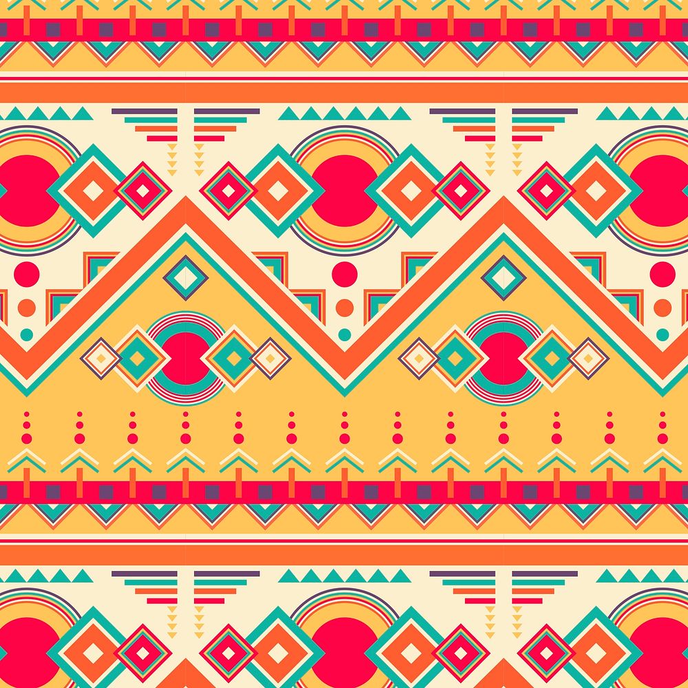 Native American seamless pattern background vector, colorful design