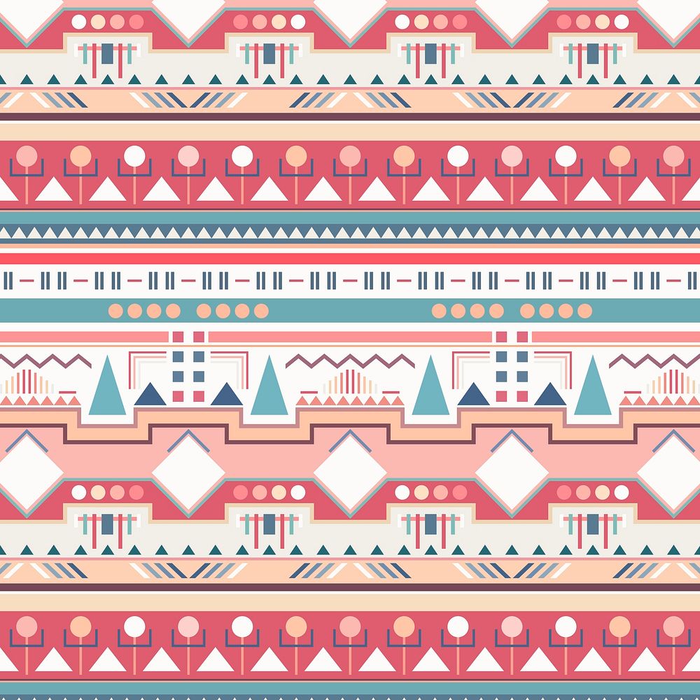 Aesthetic tribal pattern background, ethnic vector, pastel design