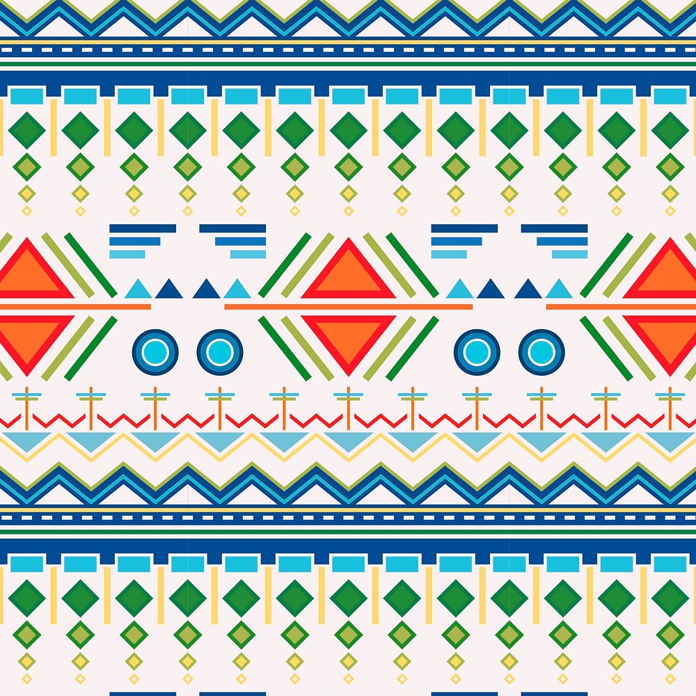 Tribal pattern, seamless background vector, colorful design