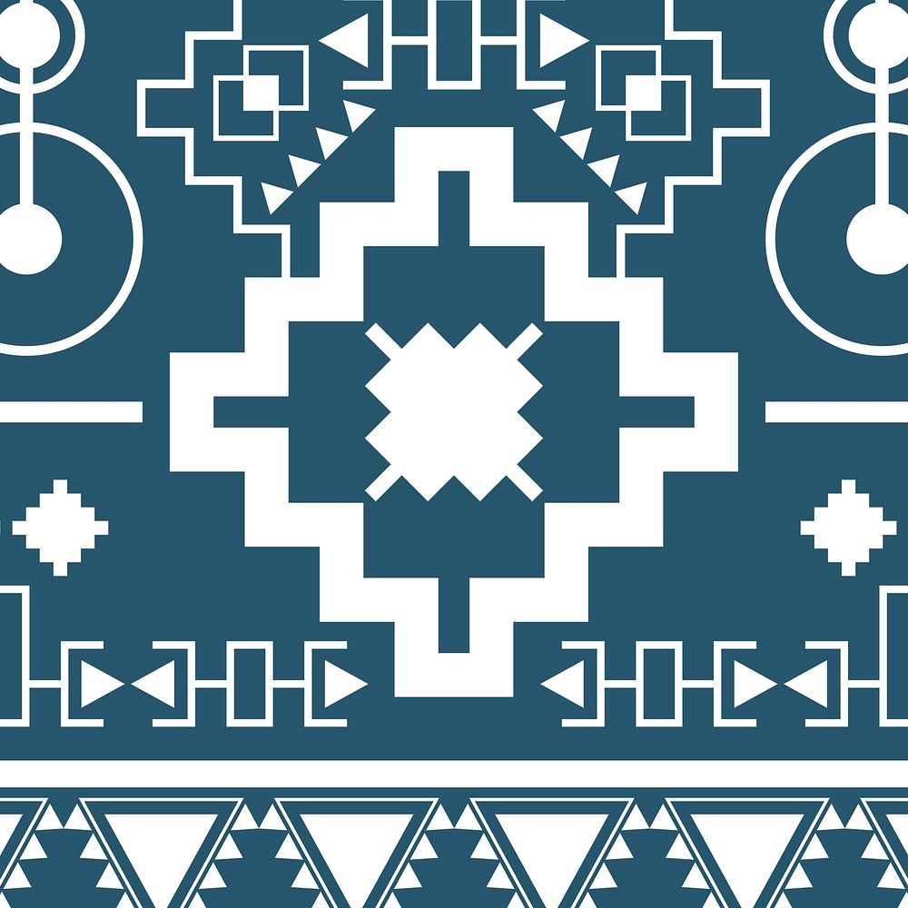 Ethnic geometric pattern, tribal background vector, white textile