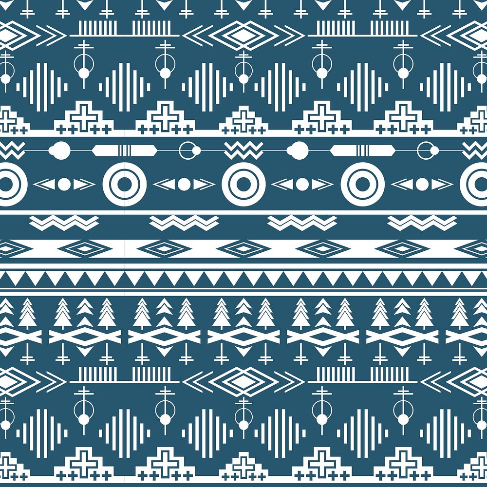 Seamless pattern, tribal background vector, white design