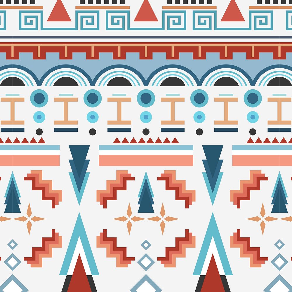 Ethnic geometric pattern background vector, colorful design