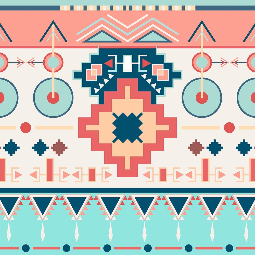 Aesthetic tribal pattern background vector, pastel design