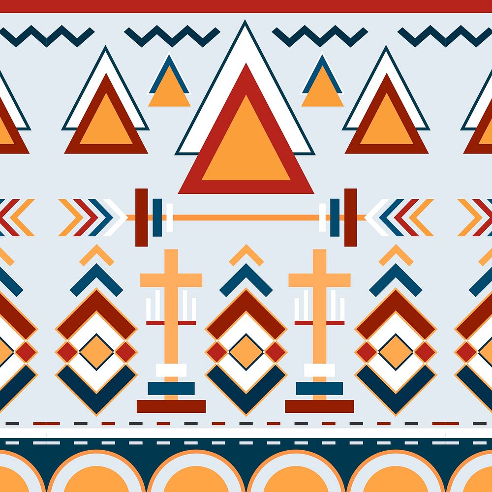 Colorful tribal seamless pattern background vector