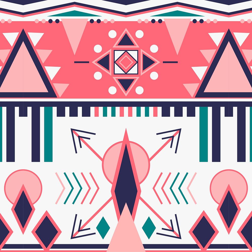 Pink tribal seamless pattern background vector