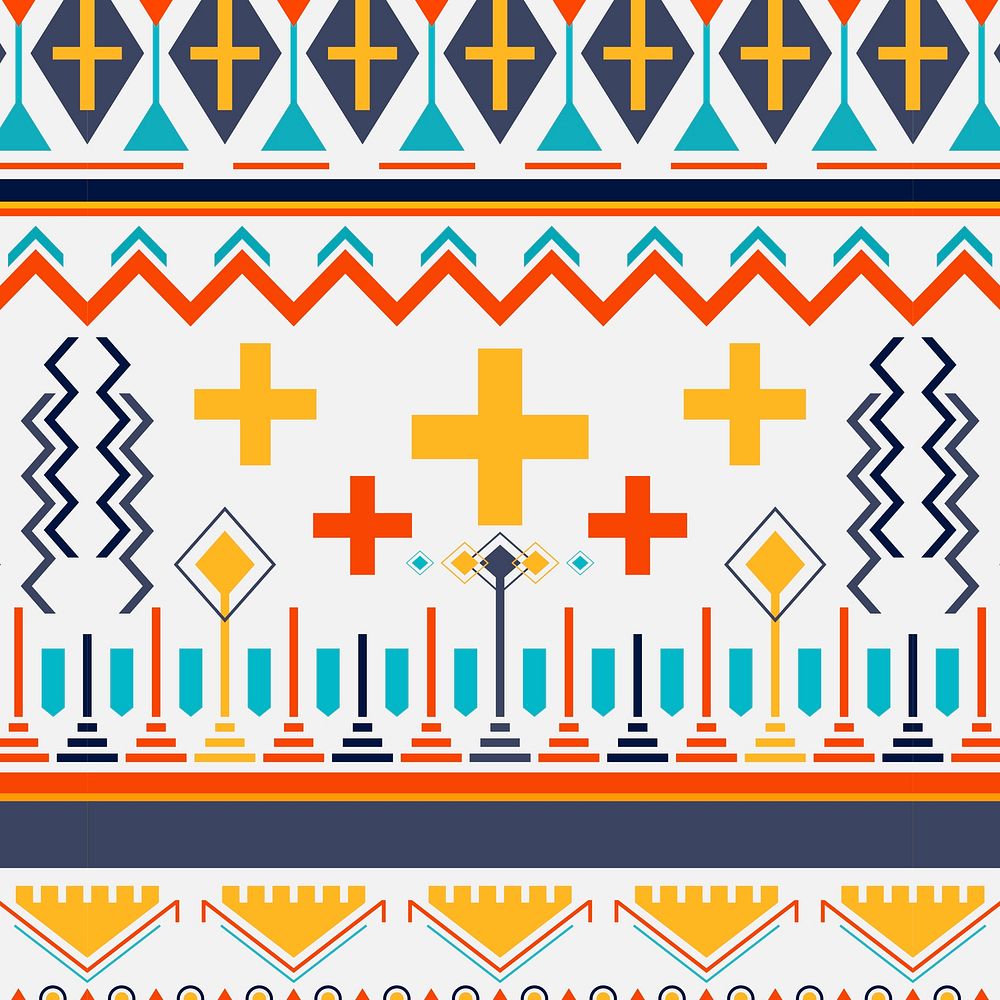 Tribal seamless pattern background vector, colorful design