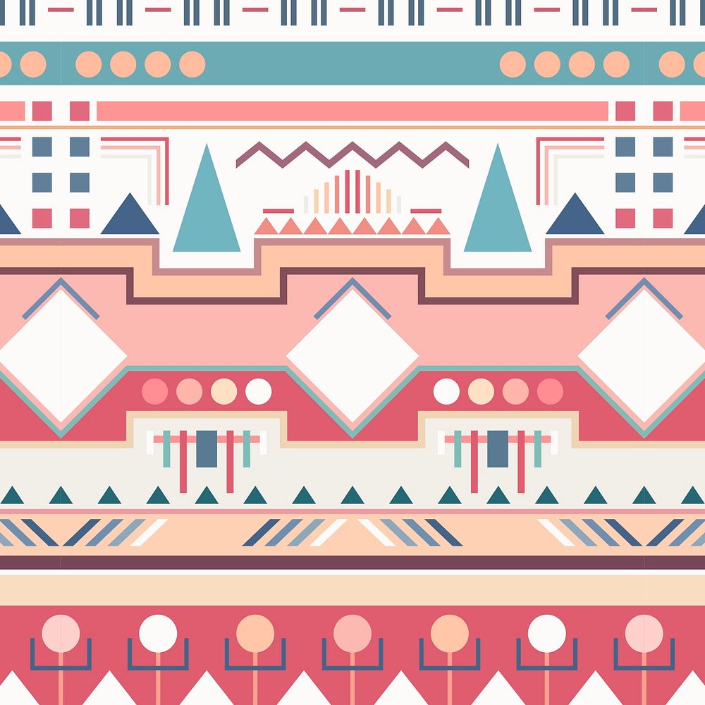 Pastel tribal seamless pattern background vector