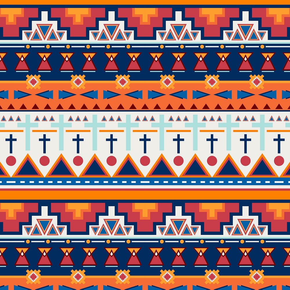 Seamless pattern, tribal background vector, colorful design