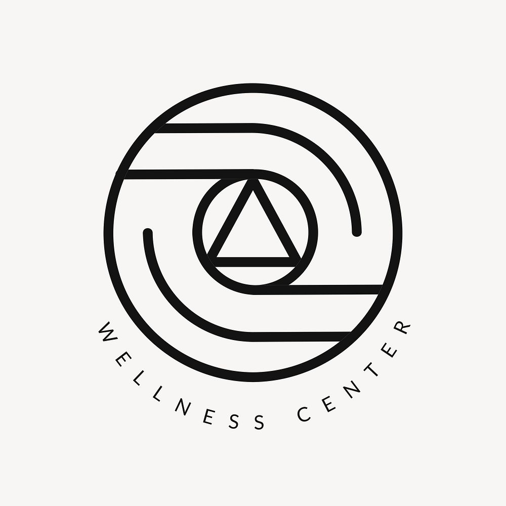 Wellness center spa logo, modern abstract design psd