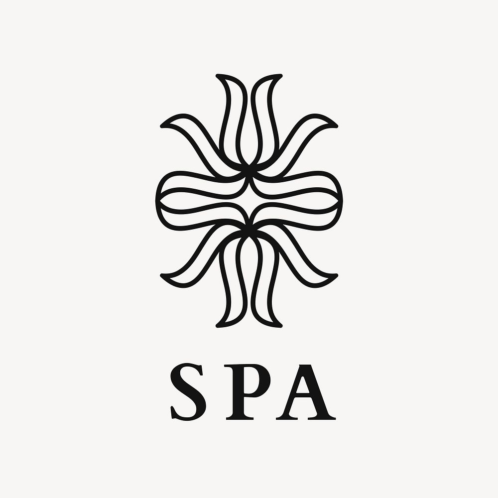 Modern spa logo, beautiful creative design for health & wellness business psd