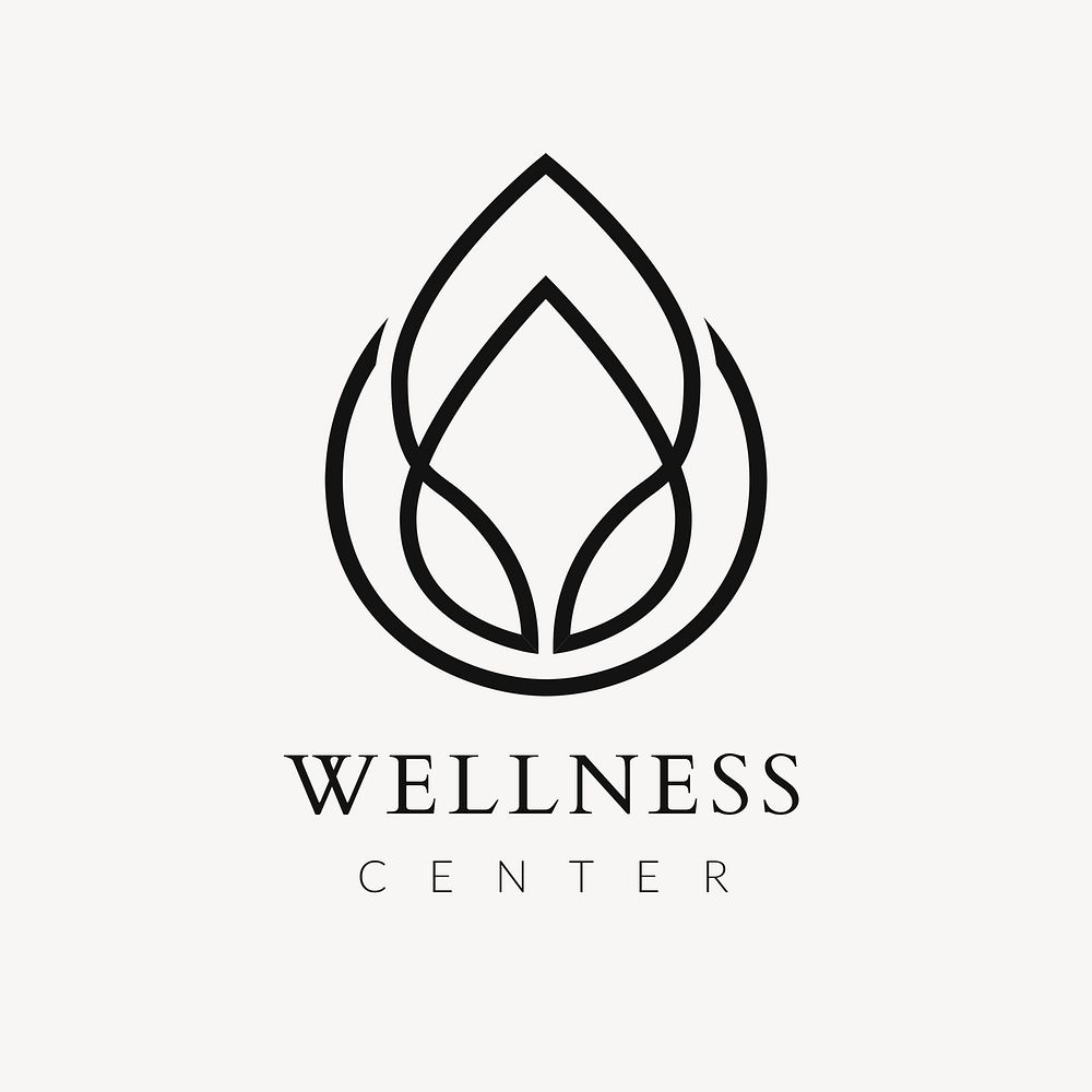 Wellness center lotus logo, flower modern design psd