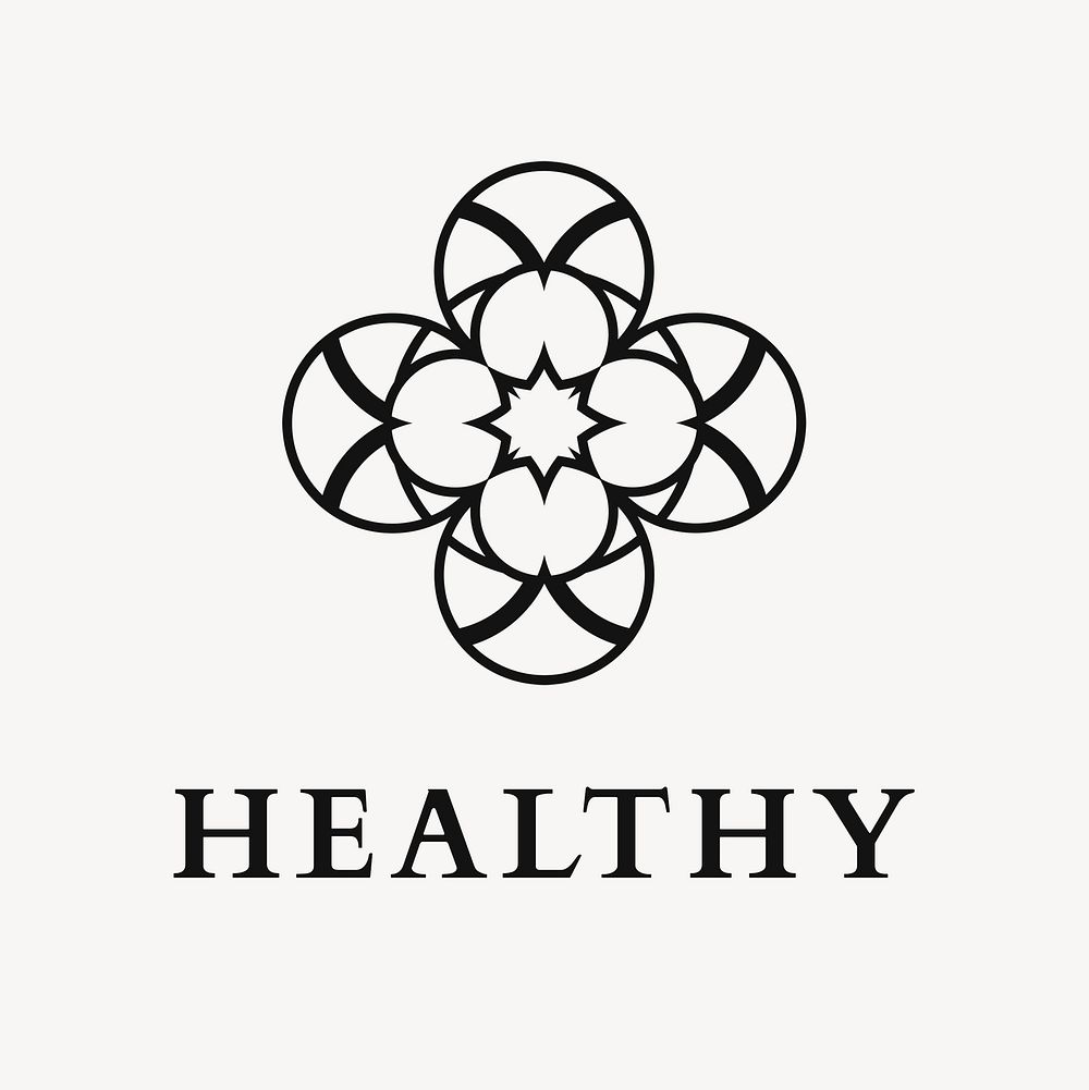 Aesthetic health spa logo template, creative professional design psd