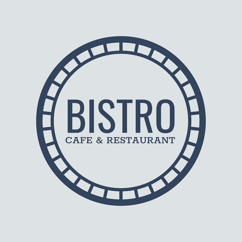 Bistro logo food business template for branding design, minimal style psd