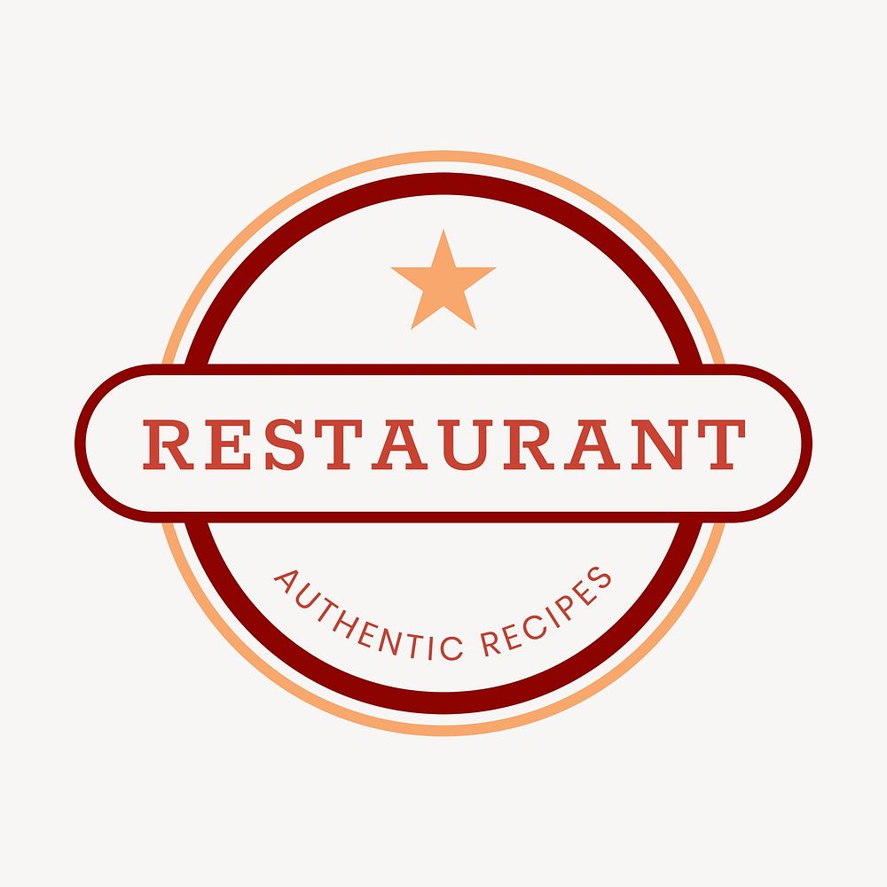Restaurant logo food business template for branding design, minimal style psd