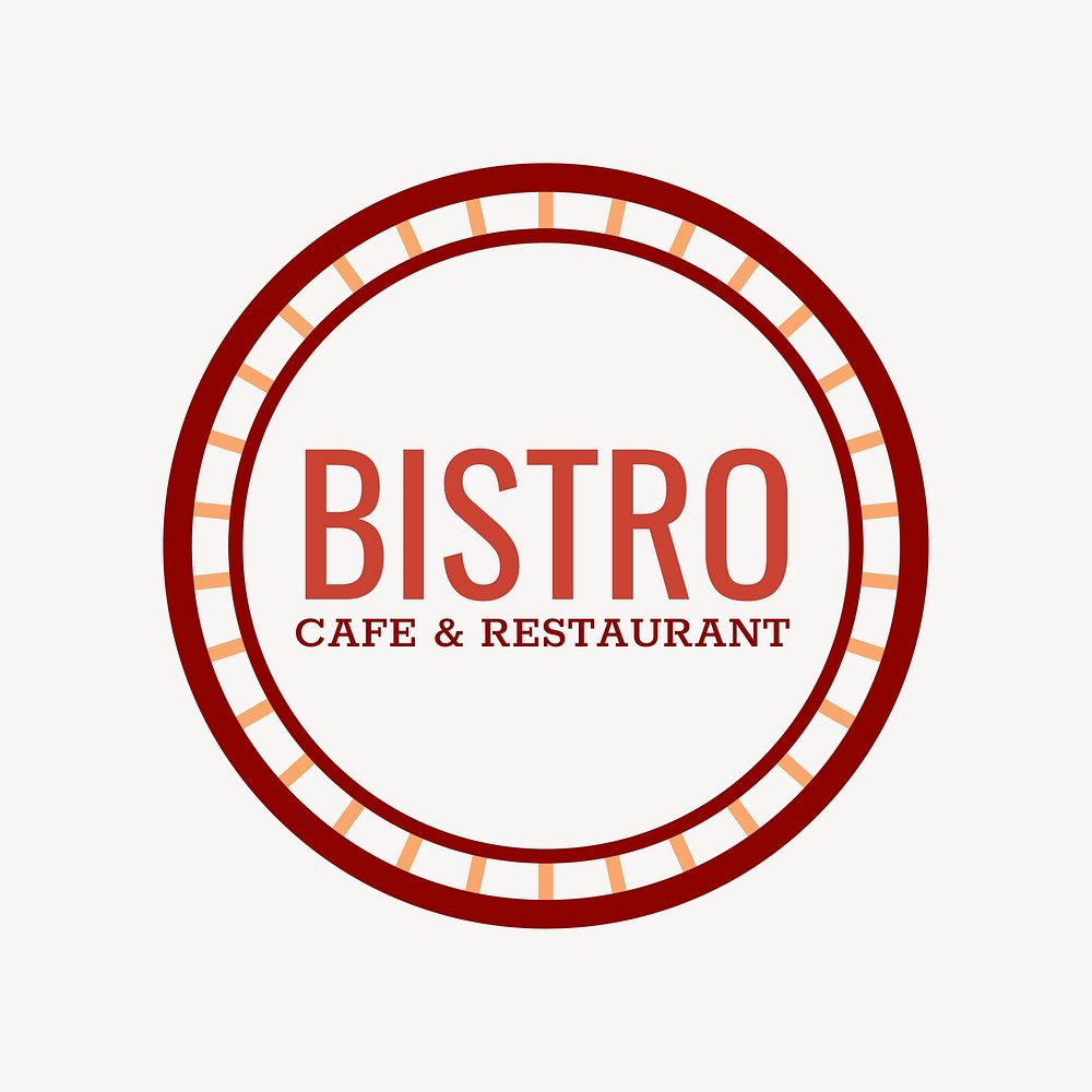 Bistro logo food business template for branding design, minimal style psd