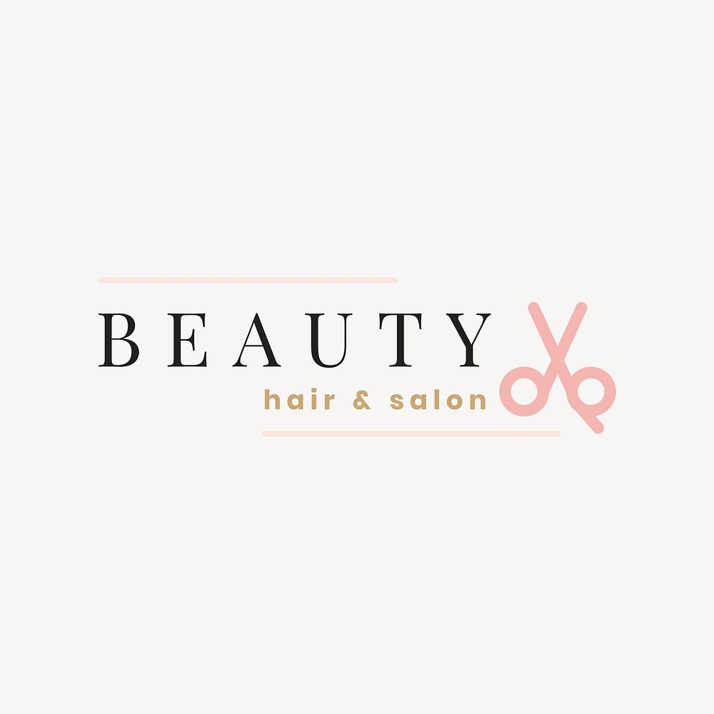 Beauty salon logo template, modern creative design psd