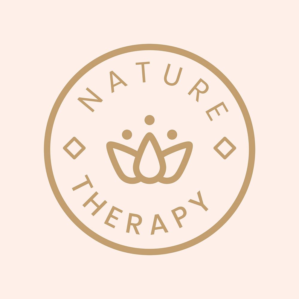 Beauty spa logo template, lotus flower illustration for health & wellness business psd