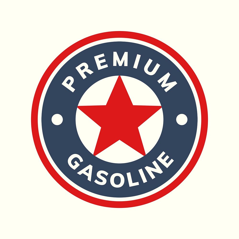 Gas station logo business template for retro branding design psd