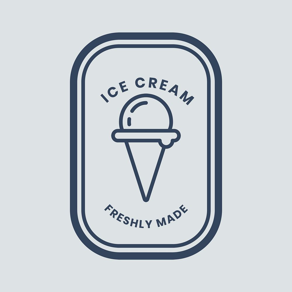 Ice cream shop logo food business template for branding design, minimal style psd