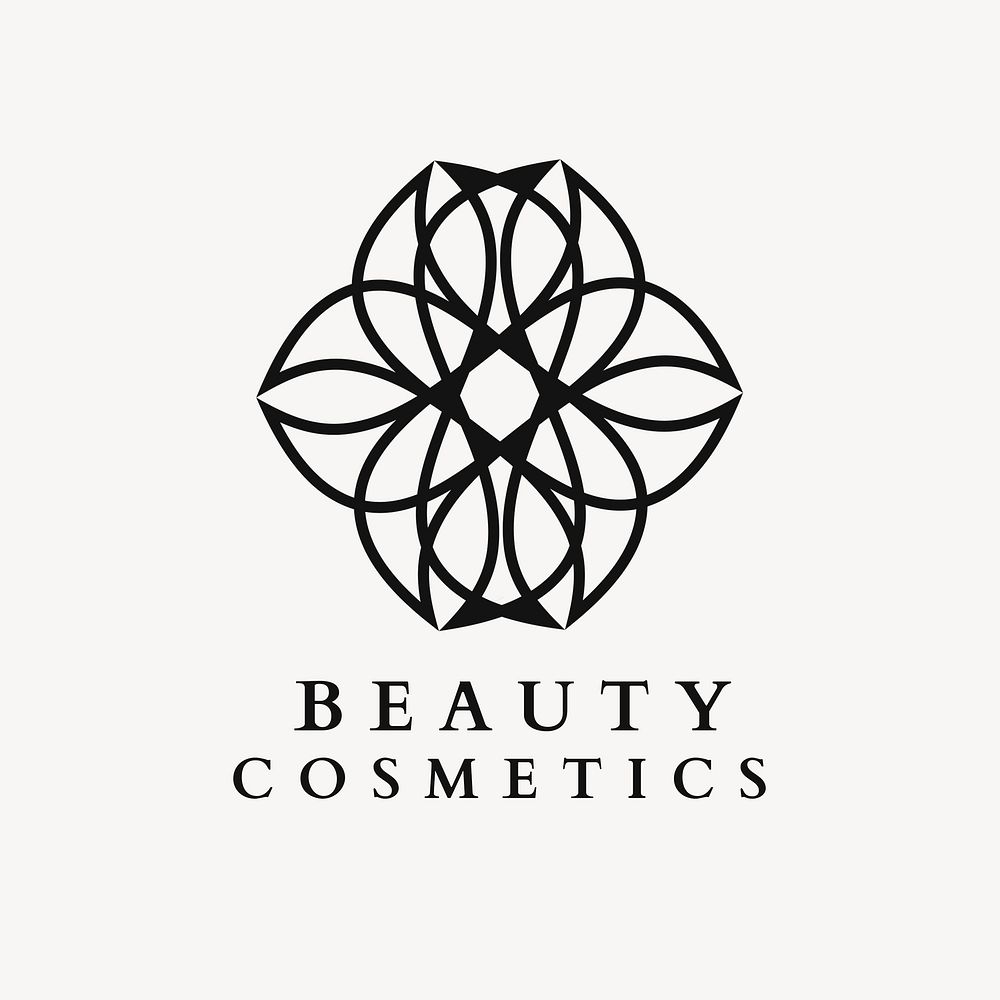 Beauty cosmetics logo, beautiful design for health & wellness business psd
