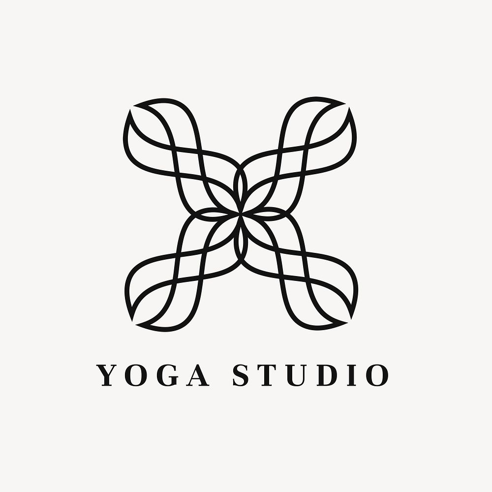 Wellness yoga logo template, creative modern design psd