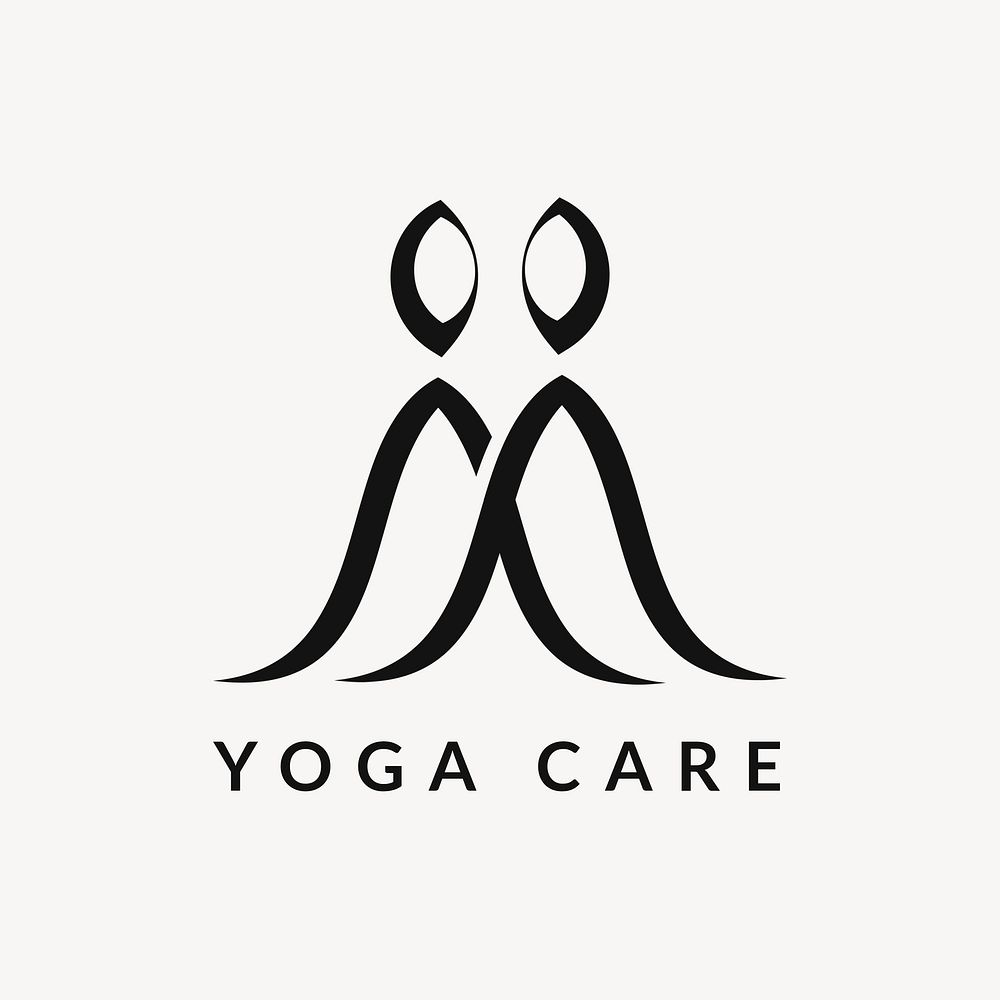 Wellness yoga logo template, creative modern design psd