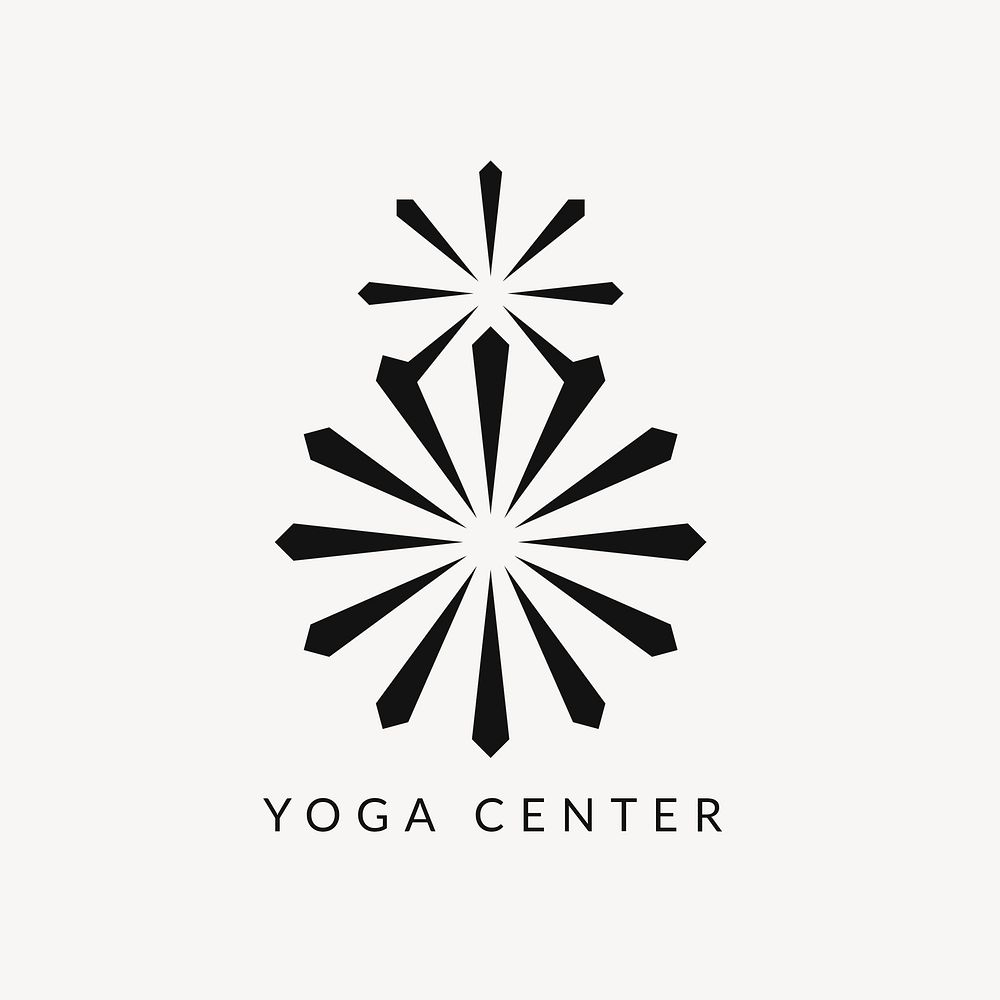 Yoga center spa logo, modern design psd