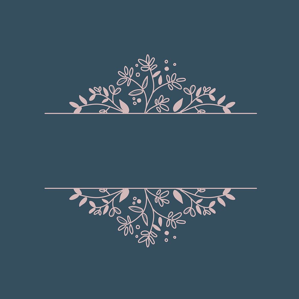 Floral logo badge clipart, aesthetic botanical illustration vector