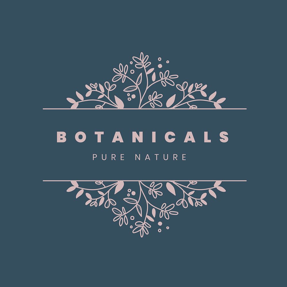 Aesthetic floral business logo template, botanical illustration vector