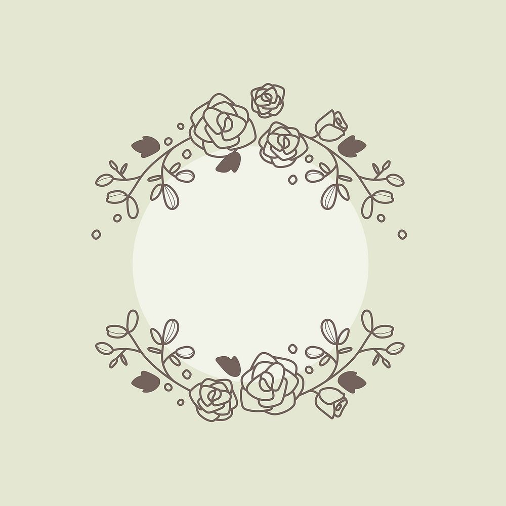Rose logo ornament clipart, aesthetic illustration vector