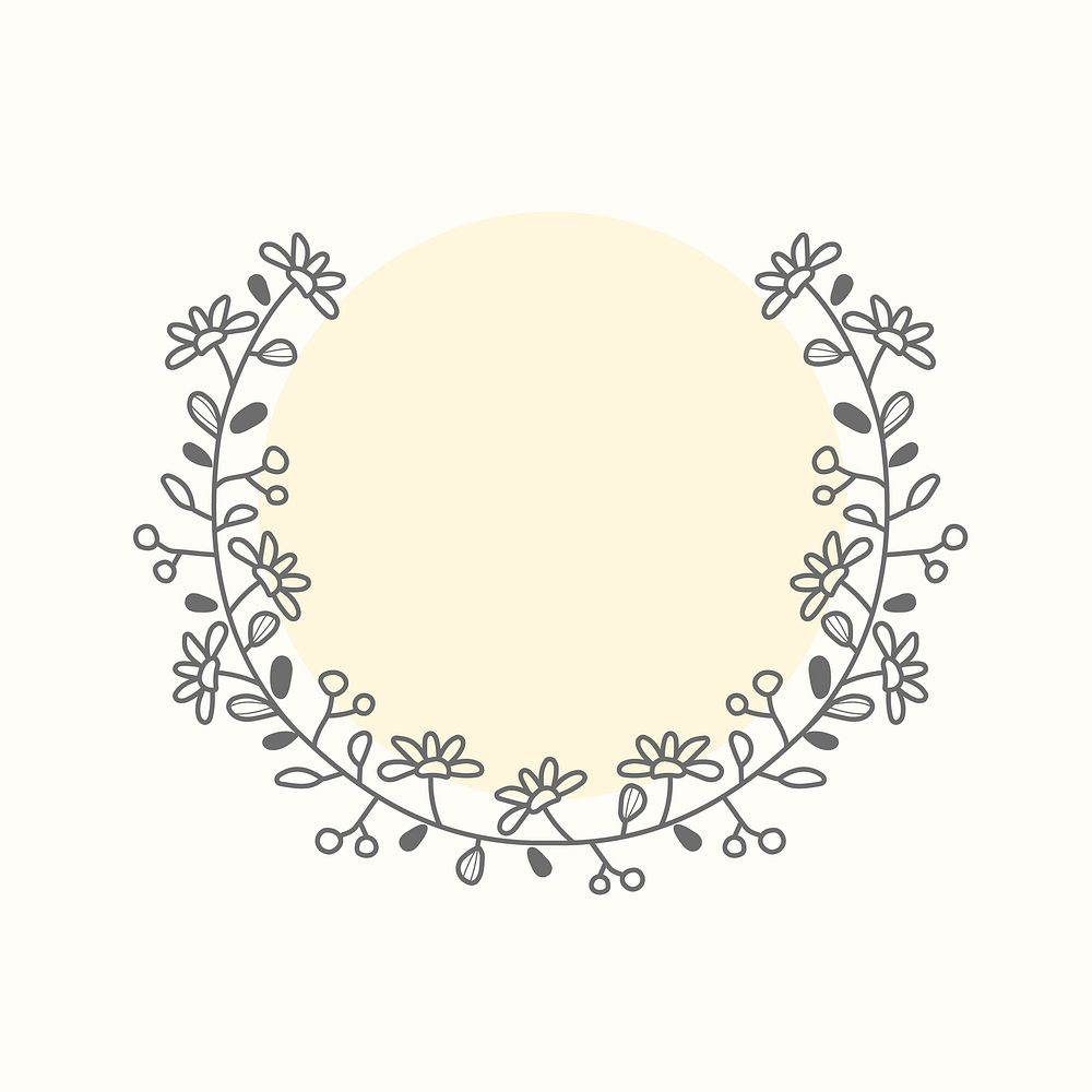 Floral logo element, beautiful botanical illustration with design space