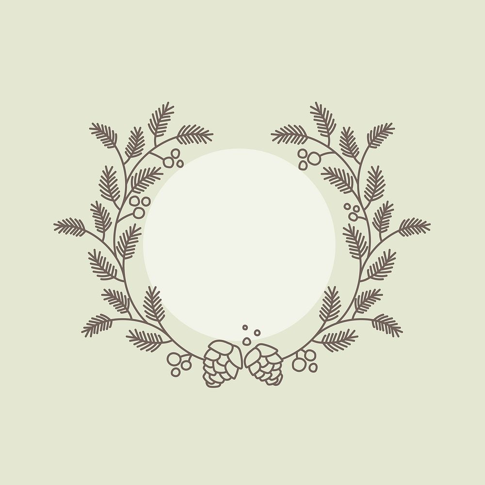 Laurel logo frame clipart, botanical illustration vector