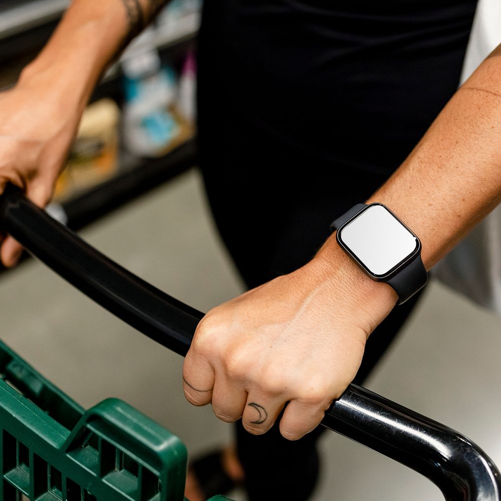 Smartwatch mockup wearable, PSD digital device