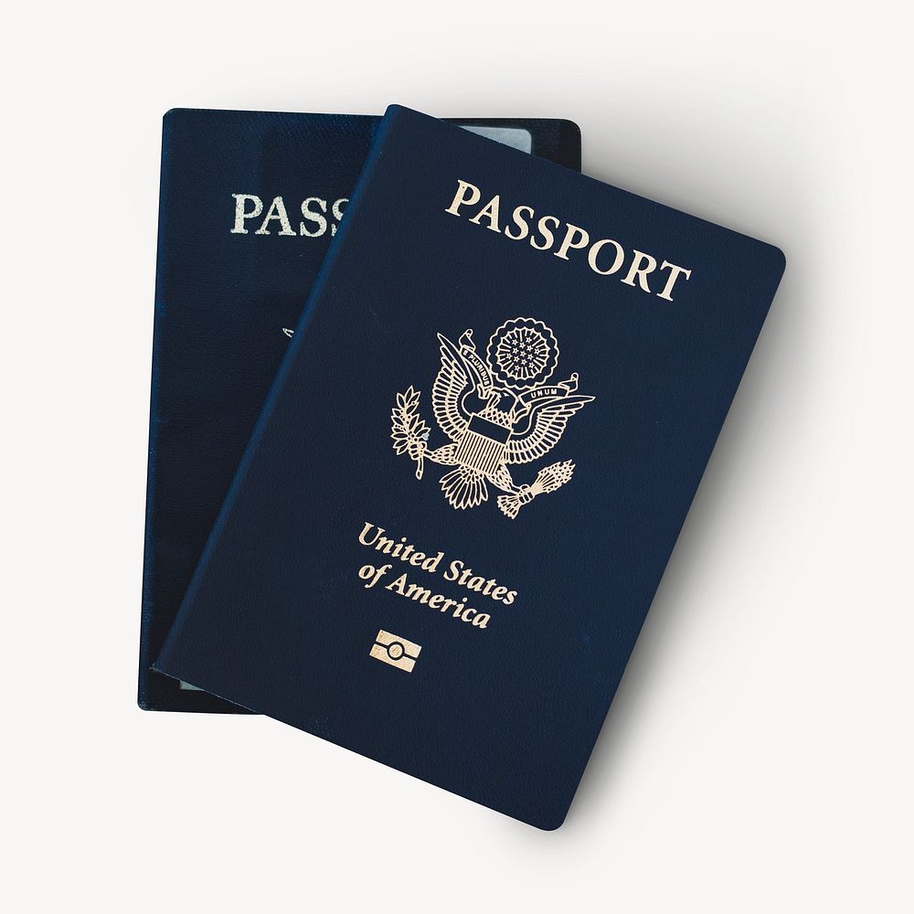 US passport collage element psd
